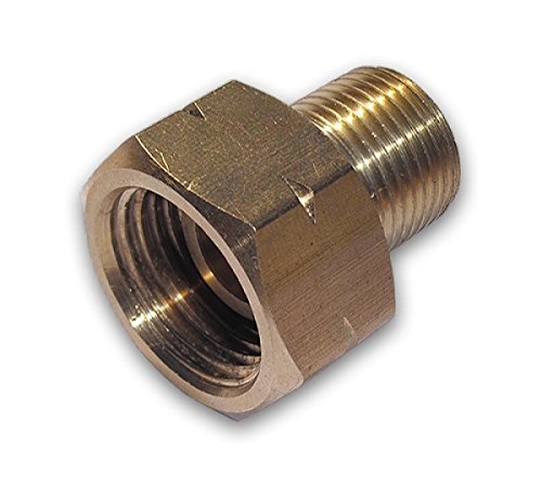 Unbekannt Adapter für Propangasflaschen, Gasflaschen kurz Links 3/8“ x 21,8 Links Übergang aus Messing, wiederbefüllbar, Bodenmontage, Freistehend, Offen, Flüssiggas, Gasflaschenadapter von Unbekannt