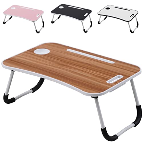 Albatros Laptoptisch mit Schublade FLIP Holz (Eiche) - Bett Tablett-Tisch, klappbar - Laptop Tisch für Couch oder fürs Bett mit Handy/Tablet-Halter oder Frühstücks-Tablett von ALBATROS