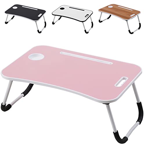 Albatros Laptoptisch mit Schublade FLIP Pink - Bett Tablett-Tisch, klappbar - Laptop Tisch für Couch oder fürs Bett mit Handy/Tablet-Halter oder Frühstücks-Tablett von ALBATROS