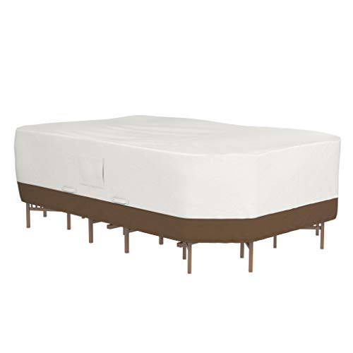 Amazon Basics Rechteckiger/ovaler Bezug für Terrassentisch und Stuhl, L, Beige, Hellbraun von Amazon Basics