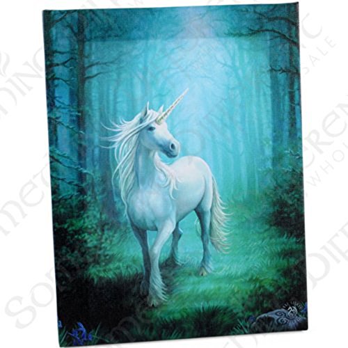 Anne Stokes Waldeinhorn Leinwanddruck von ANNE STOKES