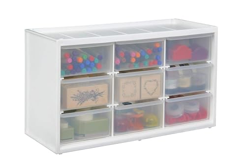 ArtBin 0365498 Schubladenschrank, 36,5 x 15,2 x 22 cm, Kunststoff, Weiß, 9 Drawer von ArtBin