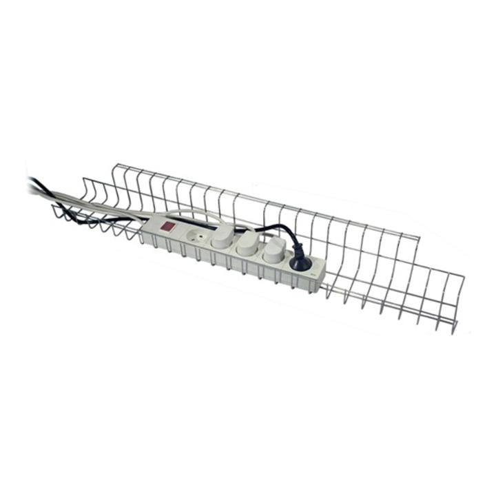 B-Ware Kabelkorb Drahtkorb Kabelmanagement Silber Für Schreibtische 790x100x50 von Unbekannt