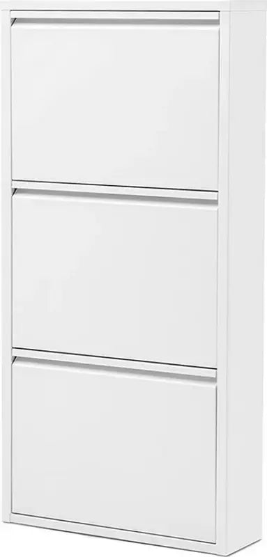 B-Ware Kuffe Schuhschrank Mit 3 Klappen Weiß Metall Schuhkipper Magnet Wandmontage B-Ware Kuffe Schuhschrank Mit 3 Klappen Weiß Metall Schuhkipper Magnet Wandmontage von Unbekannt