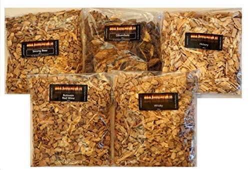 Unbekanntes BBQ Smoker Holz oder Räucherholz Hackschnitzel Exotische Sammlung zum Probieren von .