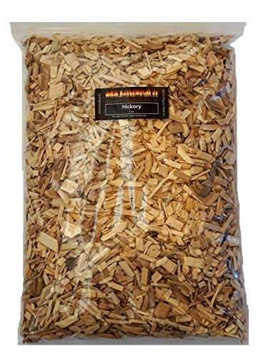BBQ Woodchips Räucherchips Hickory 1Kg (ca. 4 Liter) Hickory Wood Chips für den Kugelgrill Gasgrill oder Smoker von www.Smokerholz24.de BBQ Plag