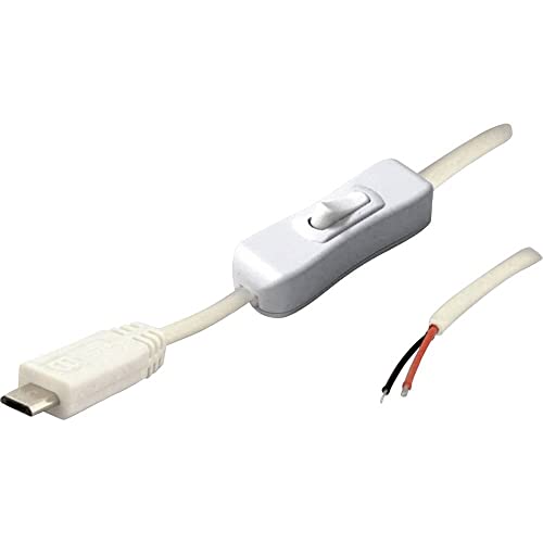 BKL Electronic MUSB 10080117 - Micro-USB Kabel Stecker mit Schalter weiß Stecker, gerade 2 polig be von BKL Electronic