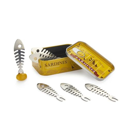 balvi Aperitif-Gabel Conserverie Sardines Tintenfisch-Konservendose im Retrodesign Blech/Edelstahl von balvi