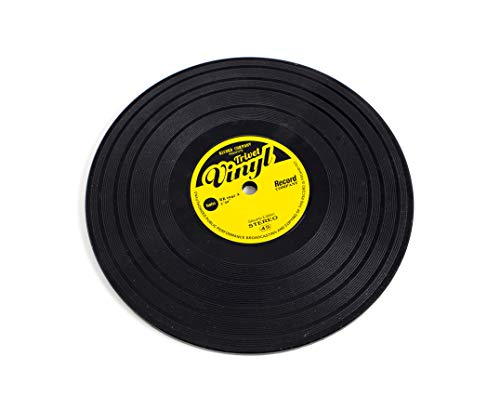 Balvi Untersetzer Vinyl Farbe Schwarz In Form Einer Vinyl-Schallplatte Silikon 15 cm von balvi