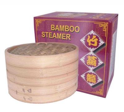 Bambusdämpfer 3-teiliges Set 30,5cm STABILER Bamboo Steamer von Yoaxia