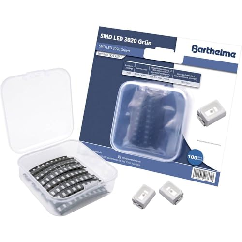 Barthelme SMD-LED-Set 3020 Gruen 1200 mcd 120° 20mA 3V 100 St. Bulk von Barthelme