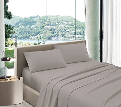 Bee Bettwäsche Maxi Coccole Baumwolle – Bettwäsche-Set für Doppelbett Made in Italy – Unterseite 160 x 200 cm, H30 cm (Taupe, 160 x 200 cm) von Unbekannt