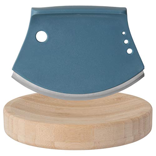 BergHoff Kräuterschneide Set Leo (Wiegemesser + Holzbrett Bambus, zum hacken von Kräutern, inkl. Kräuterrupfer, für Thymian, Rosmarin, Klinge aus Edelstahl) 3950021 von Berghoff