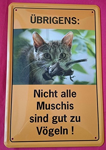 Blechschild 20x30 cm Nicht alle Muschis sind gut zu Vögeln Spruch fun Katze Metall Bar Schild von Unbekannt