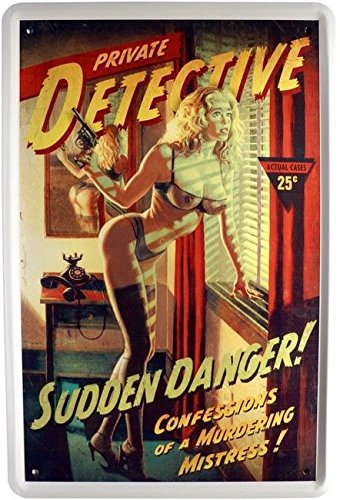 Blechschild 20x30 cm Privat Detektiv pin up Girl Private Detective Metall Schild von Unbekannt