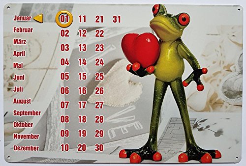 Blechschild-Kalender - OHNE JAHRESBEGRENZUNG - ca. 20x30cm - Wetterfrosch von Unbekannt