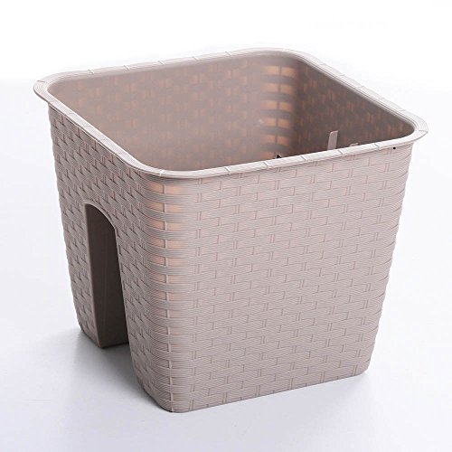 Blumenkasten Balkonkasten Railing Geländerkasten Blumentopf 4 Farben Rattan Optik 2 Größen von rg-vertrieb (280 Mocca) von Unbekannt