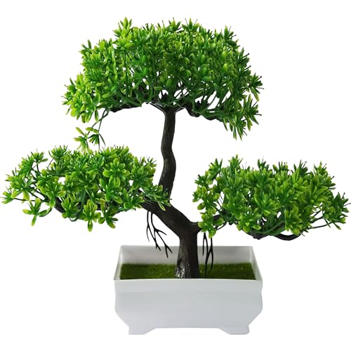 Bonsai Künstlich Realistisch, Innen- und Außendekoration, Japanisch, Pflanze im Topf, Haus, Schlafzimmer Büro, Höhe 18x27cm, Grüne Pflanze, Falsche Pflanze von Unbekannt