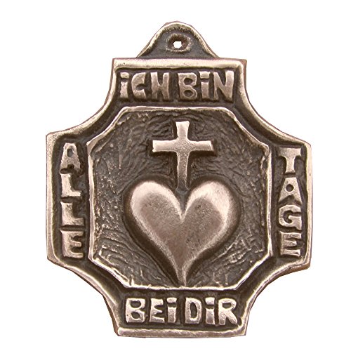 Wilde Bronzekreuz Bronze Kreuz Herz Kommunion 7 cm * 5,5 cm von Wilde