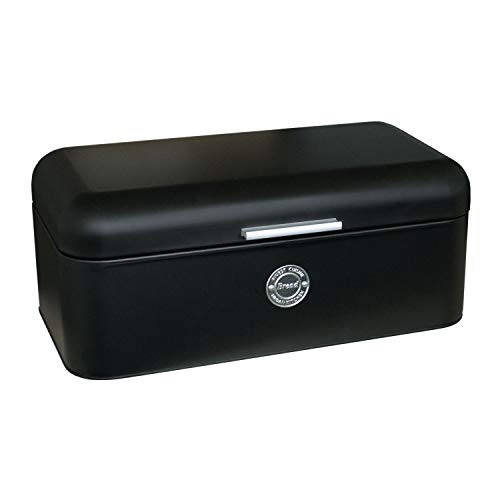 Brotkasten 2,5L mit Klappdeckel 42x16x22cm Metall Schwarz Retro-Design Brotaufbewahrung Brotbehälter Brotkasten 2,5L mit Klappdeckel 42x16x22cm Metall Schwarz Retro-Design Brotaufbewahrung Brotbehälter von Unbekannt