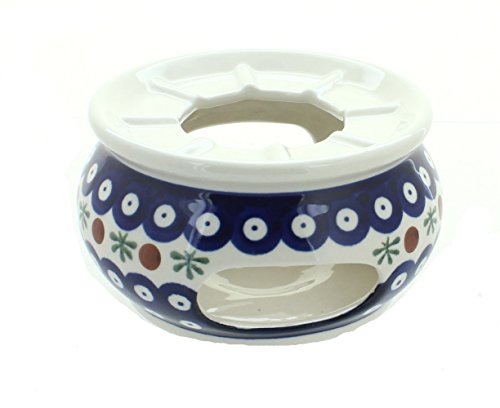 Bunzlauer Keramik Stövchen Ø13.9 cm für Teekanne/Kaffeekanne Dekor 41 von Blue Rose Pottery