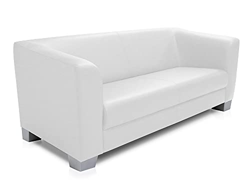 Unbekannt Chicago 3er Sofa/Ledersofa, Weiss von Unbekannt