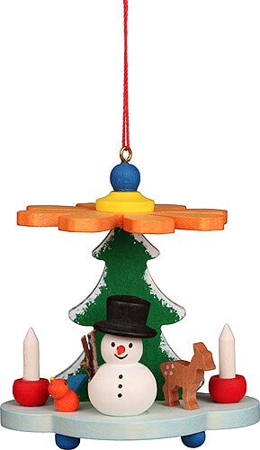 Christbaumschmuck Pyramide mit Schneemann - 7,5 cm von Christian Ulbricht