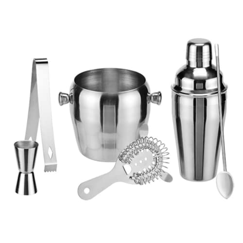 Cocktail Set Edelstahl Cocktailshaker 6tlg Cocktailmixer Cocktailzubereiter von Haushalt International