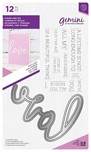 Crafter's Companion GEM-STD-WILO Gemini Extravaganter Schriftart Stempel & Stempelsatz-Liebe Nylon/a Einheitsgröße, One Size von Crafter's Companion