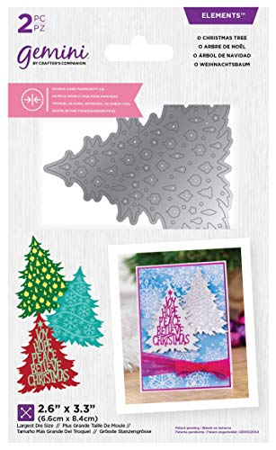 Crafters Companion GEM-DSD-ELE-OCT Gemini Christmas Elements Doppelseitige Metall-Stanzform – O Weihnachtsbaum, silber, Einheitsgröße von Crafter's Companion