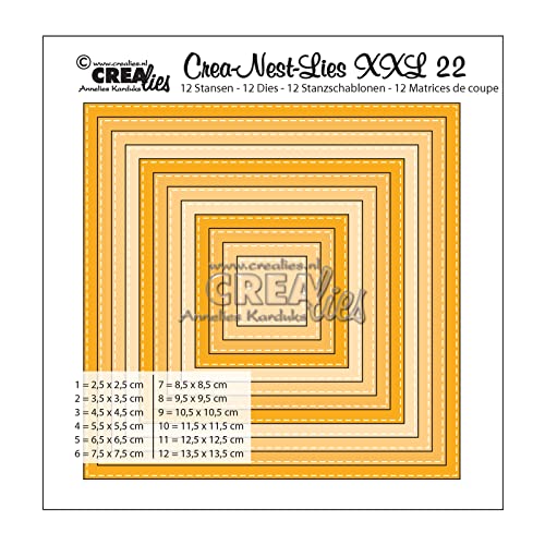 Crealies Crea-Nest-Lies XXL Stanzschablone no.22 Quadrate von Crealies