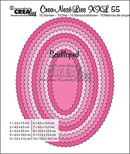 Crealies Crea-Nest-Lies XXL no. 55 Stanzschablone Scalloped Oval von Unbekannt