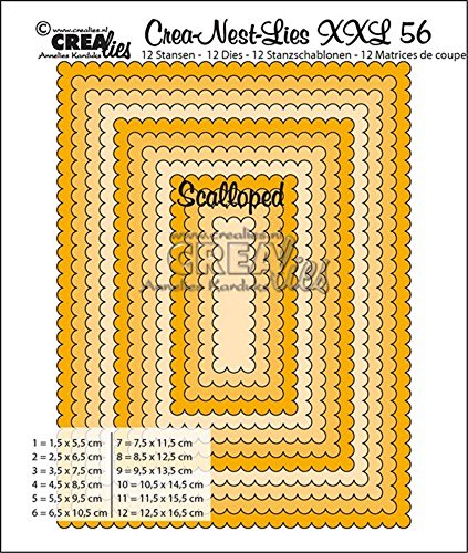 Crealies Crea-Nest-Lies XXL no. 56 Stanzschablone Scalloped Rechteck von Unbekannt