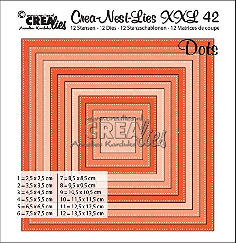 Crealies Crea-nest-dies XXL no. 42 Quadrate mit Punkten von Unbekannt