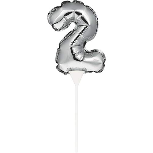 Creative Converting Tortenaufsatz, Ballon, 2 Stück 4.25x9in silber von Creative Converting