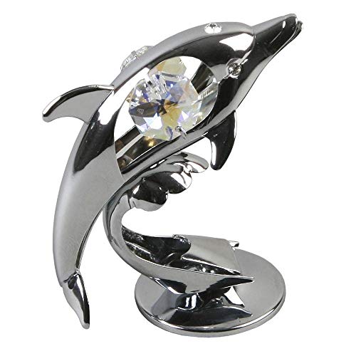 Crystocraft Deko-Figur Delphin mit Glas-Steinen besetzt von CRYSTOCRAFT