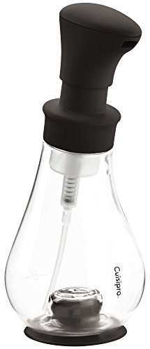 Cuisipro Seifenspender Schwarz | 390 ml | verwandelt Wasser und Flüssigseife in einen cremigen Seifenschaum | auch für Spülmittel | mit Saugnapf | Spülmittelspender Küche | Seifenspender Kunststoff von Cuisipro