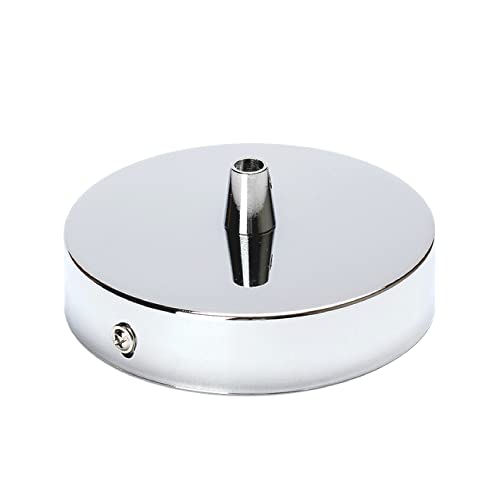 Baldachin Abdeckung (Ø 100 mm), Höhe 24 mm, Deckenbaldachin für Hängeleuchte, Lampenbaldachin inkl. Klemmnippel aus Metall, Chrom von ORION LIGHTSTYLE