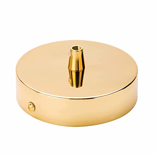 Baldachin Abdeckung (Ø 100 mm), Höhe 24 mm, Deckenbaldachin für Hängeleuchte, Lampenbaldachin inkl. Klemmnippel aus Metall, Gold von ORION LIGHTSTYLE