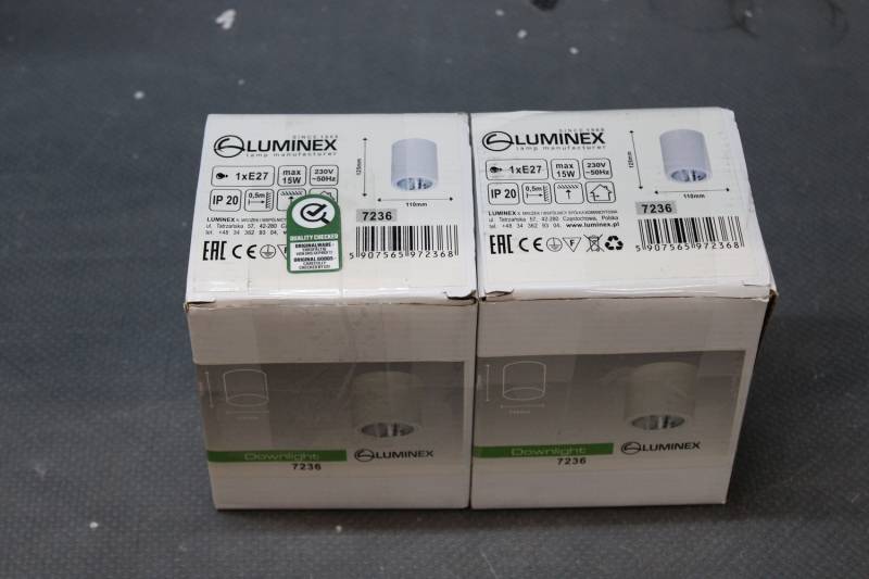 Deckenstrahler Downlight Einbaulampe Weiß ø 11 Cm Aluminium Stahl  2 Stück B-Ware von Unbekannt