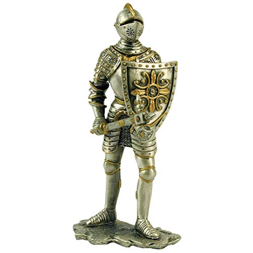 Veronese Deko Figur Ritter stehend mit Streitaxt und Schild (Zinn) von Veronese