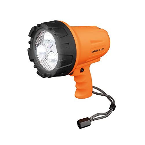 Dörr LED Handscheinwerfer HS-1100 orange, Wiederaufladbare Notfalllampe, Notlicht, Taschenlampe, Reichweite bis zu ca. 800 Meter, 3x 5W LED, Dimmbar, SOS Blinkfunktion von DÖRR