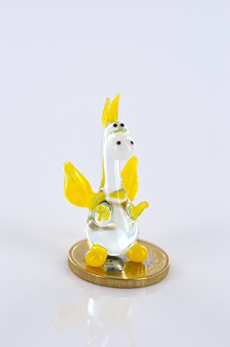 Drache Klar Gelb Miniatur - Figur aus Glas - Glasfigur Gelber Drachen Mini 2 - Glastier Deko Setzkasten Vitrine von Unbekannt