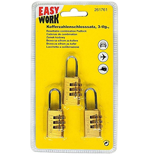 Easy Work 261761 Kofferzahlenschloss 3-teilig Easy Work 261761 Kofferzahlenschloss 3-teilig von Easy Work