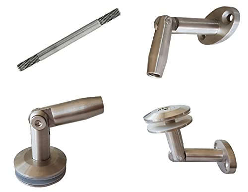 Edelstahl V4A Glas Vordach Halterung Halter Wandhalter Glasdach Zugstange_alle (Oval - Stangenlänge 1000 mm) von Unbekannt