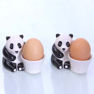Eierbecher , Eierbecher set , Eierbecher keramik , Eierbecher Tiere , Panda , 2-er Set exclusives Design von Unbekannt