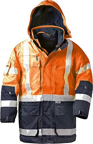 Elysee Warnschutz 4 in 1-Parka WALLACE, Wind-& Wasserdicht, marine/orange, Größe: L von Unbekannt