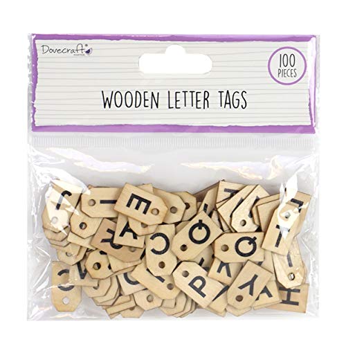 Dovecraft DCBS215 Wooden Letter Tags, multifarben, One Size von Dovecraft