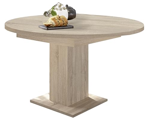 Esszimmertisch rund 120 cm Eiche sägerau ausziehbar Esszimmertisch rund 120 cm Eiche sägerau ausziehbar von Unbekannt