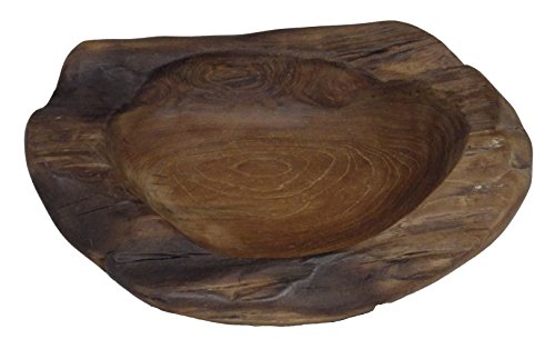 Exklusive Wurzelholz-Schale 30 cm aus massivem Teak-Holz natur von Unbekannt